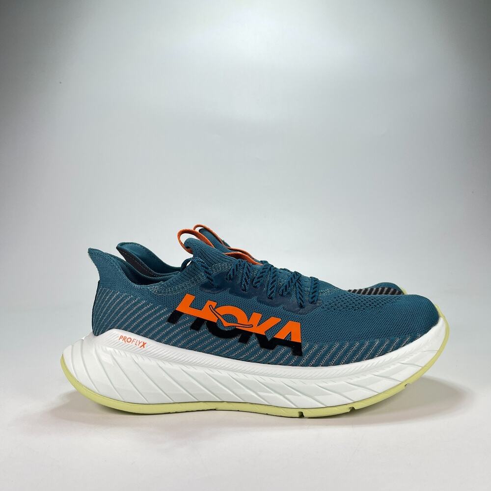 HOKA Carbon X 3 Blue Coral Black Carbon Plate Road Racing Shoes Men's Size 11.5D